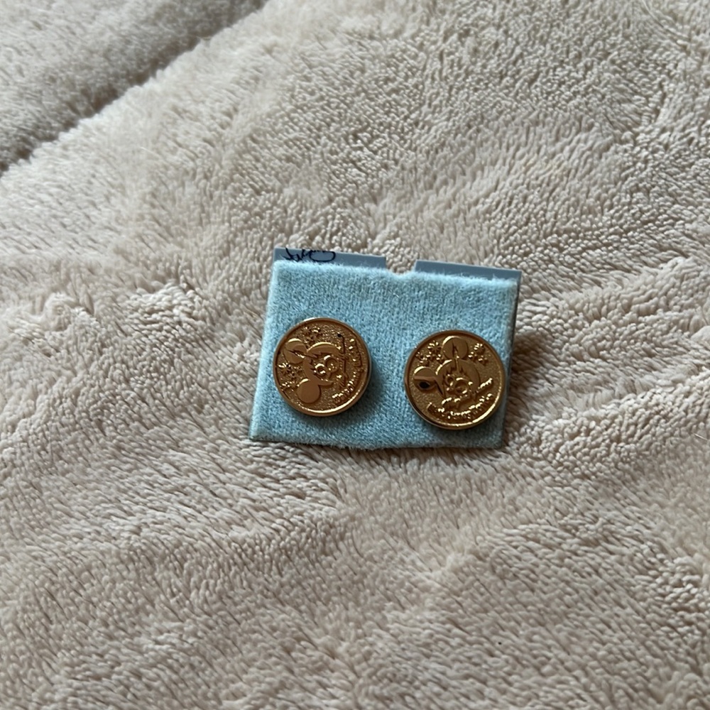 Walt Disney 20 Magical years gold plated earrings